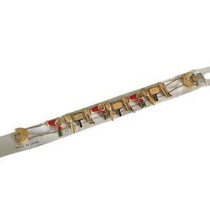 Vintage 90s hairdresser clasp bracelet hairdryer mirror retro gift